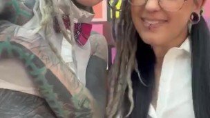 Tattoo Girls get Anal fucked while waiting on a Pornset